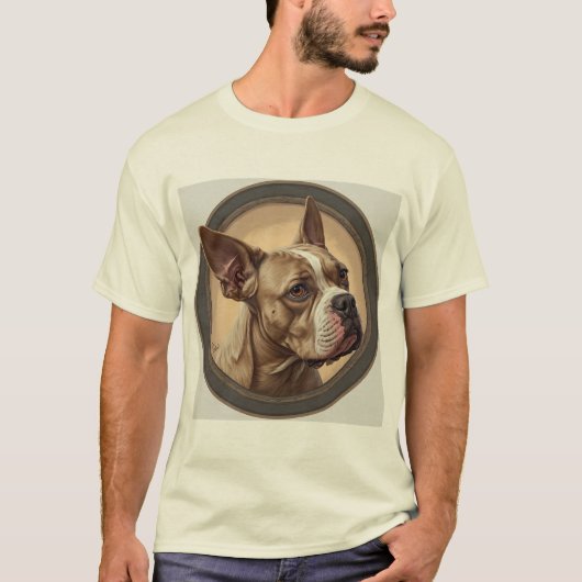 犬のポートレート抽象芸術アート Tシャツ (正面)