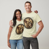 犬のポートレート抽象芸術アート Tシャツ (ユニセックス)