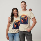 犬のポートレート抽象芸術アート Tシャツ (ユニセックス)