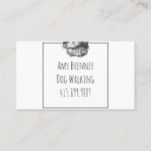 犬のポートレート犬の歩くと座る 名刺 (裏面)