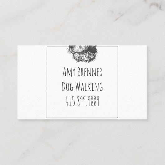 犬のポートレート犬の歩くと座る 名刺 (裏面)