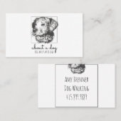 犬のポートレート犬の歩くと座る 名刺 (正面/裏面)