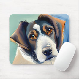 犬のポートレート絵画スケッチ マウスパッド