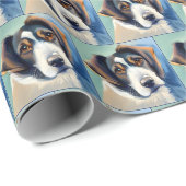 犬のポートレート絵画スケッチ ラッピングペーパー (ロールコーナー)