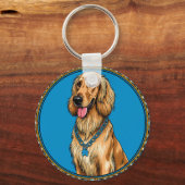 犬のポートレート華美フレーム キーホルダー (裏面)