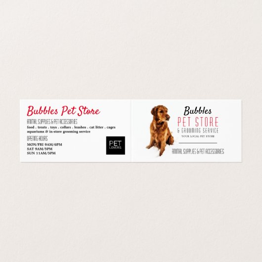 犬のポートレート,ペットストア&トリマー詳細 名刺 (外部フラット)