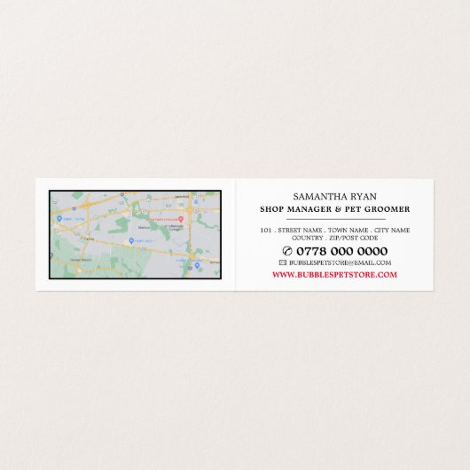 犬のポートレート,ペットストア&トリマー詳細 名刺 (内部フラット)