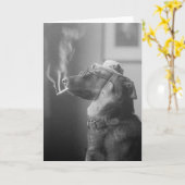 犬のポートレート、1923年 カード (黄色い花)