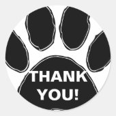 犬のポープリントありがとうお礼メッセージ丸ステッカー ラウンドシール (正面)