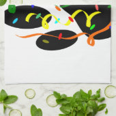 犬のポープリントと紙吹雪とストリーマー キッチンタオル (折り畳み)