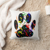 犬のポープリントと紙吹雪とストリーマー クッション (ブランケット)