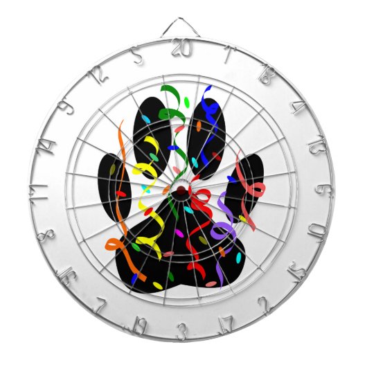 犬のポープリントと紙吹雪とストリーマー ダーツボード (正面)