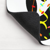 犬のポープリントと紙吹雪とストリーマー マウスパッド (コーナー)