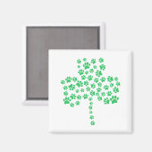 犬のポープリントシャムロック マグネット (正面/裏面)