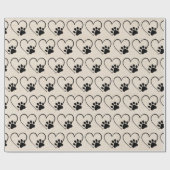 犬のポープリント(ハート) ラッピングペーパー (フラット)