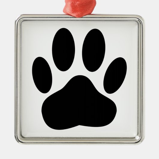 犬のポープリント メタルオーナメント (正面)
