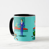 犬のマグが付いているレトロのカップル マグカップ (正面左)