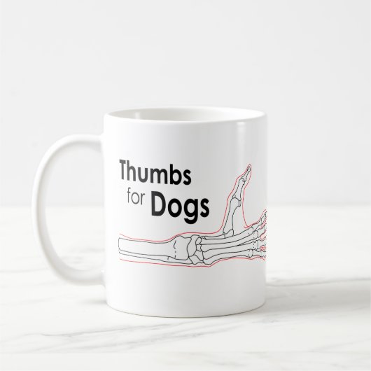 犬のマグのための親指 コーヒーマグカップ (左)