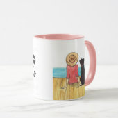 犬のマグカップを持つ女の子 マグカップ (正面右)