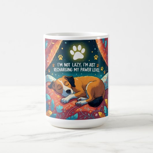 犬のマグカップ – 私の下水レベルを充電 – おもしろい Pet コーヒーマグカップ (中央)