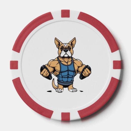 犬のマッチョ ポーカーチップ (正面)