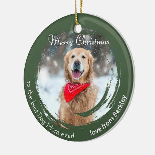 犬のママのための手作りクリスマス ペット写真オルナメント セラミックオーナメント (左)