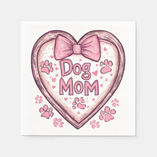 犬のママのバイブ – チルとスタイリッシュデザイン スタンダードカクテルナプキン (正面)