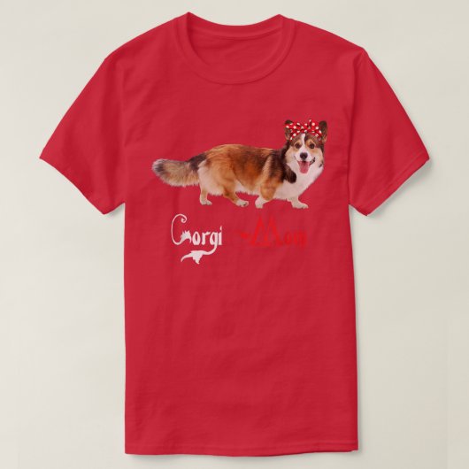 犬のママ子犬のママCorgi Tシャツ (デザイン正面)