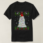 犬のマルチーズクリスマス醜いセーター犬の恋人 Tシャツ (デザイン正面)