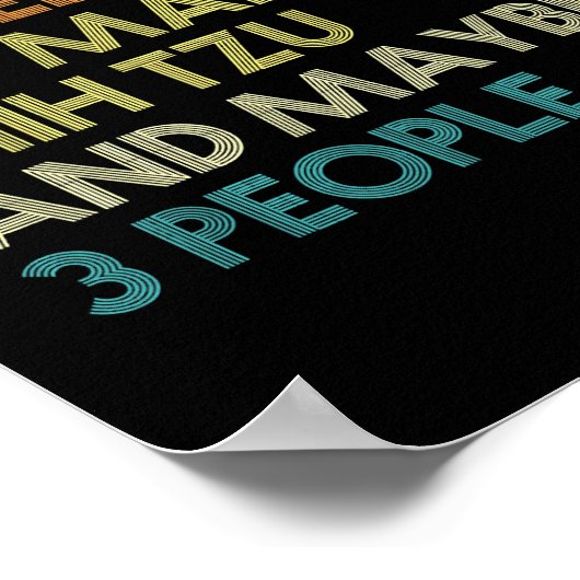 犬のマルチーズシーズー（犬）Tzu犬のオーナーコーヒーラバーズ引用文 ポスター (角)