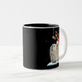 犬のマルチーズメリークリスマスマルチーズサンタハットリュー ツートーンマグカップ (正面右)