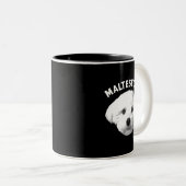 犬のマルチーズ最高のマルチーズ男性へパパボーイズドッグパパ ツートーンマグカップ (正面右)