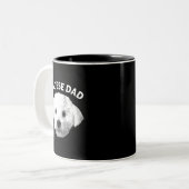 犬のマルチーズ最高のマルチーズ男性へパパボーイズドッグパパ ツートーンマグカップ (正面左)