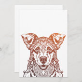 犬のマンダラ装飾品、手描き犬マンダラ シーズンカード (正面/裏面)