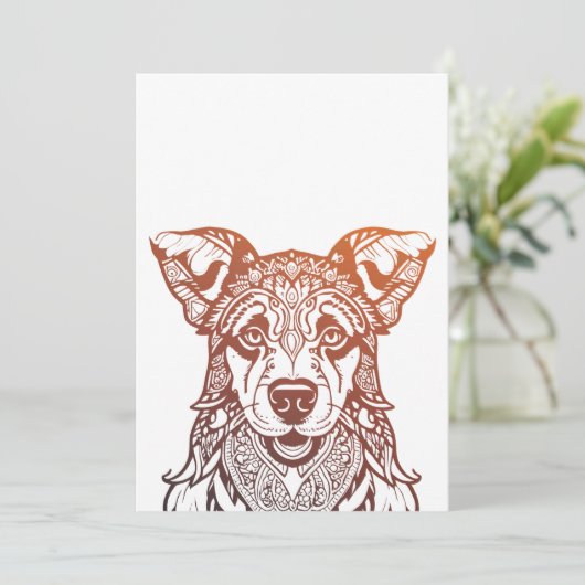 犬のマンダラ装飾品、手描き犬マンダラ シーズンカード (スタンド正面)