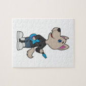 犬のミュージシャンギター音楽 ジグソーパズル (横)