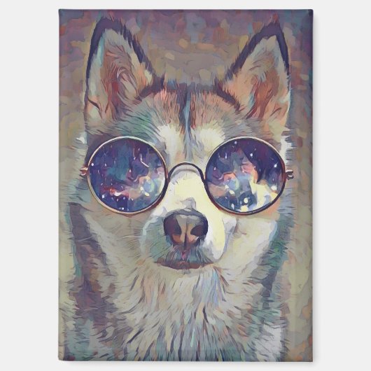 犬のメガネマグネット マグネット (正面)
