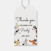 犬のメッセージカード子犬のパウィティモダン動物の誕生日 ギフトタグ (正面)