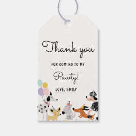 犬のメッセージカード子犬のパウィティモダン動物の誕生日 ギフトタグ