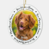 犬のメモリアルのパーソナライズ2フォトペットロス記念 セラミックオーナメント (左)