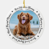 犬のメモリアルのパーソナライズ2フォトペットロス記念 セラミックオーナメント (裏面)