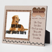 犬のメモリアルの茶色のトーン フォトプラーク (側面)