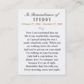 犬のメモリアルカードモダン – ブラックフォトカード 名刺 (裏面)