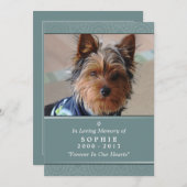 犬のメモリアルカード5x7ティール(緑がかった色)詩を嘆かないで プログラム (正面/裏面)