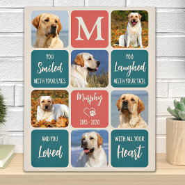 犬のメモリアルギフトペットモダンロスカラフル6写真 フォトプラーク