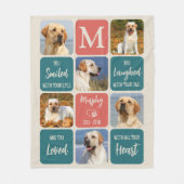 犬のメモリアルギフトペットモダンロスカラフル6写真 フリースブランケット (正面)