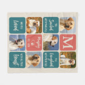 犬のメモリアルギフトペットモダンロスカラフル6写真 フリースブランケット (正面(横))