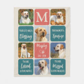 犬のメモリアルギフトペットロスレトロカラー6写真 フリースブランケット (正面)