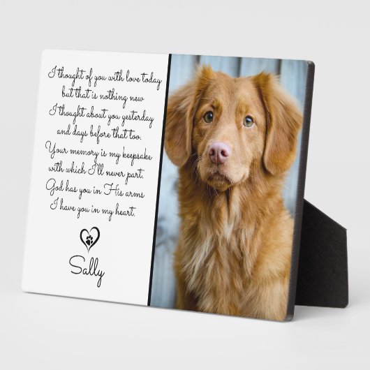 犬のメモリアルギフト – ペットロス悔やみや弔慰引用文 フォトプラーク (側面)