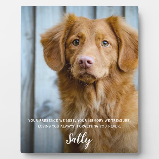 犬のメモリアルギフト – ペット損失記念悔やみや弔慰 フォトプラーク (正面)